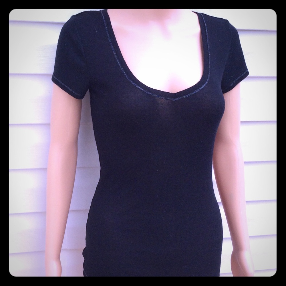 Victoria Secret Black Soft Fitted TShirt Sz Sm
